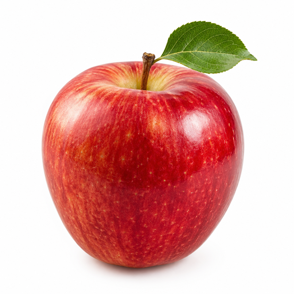 A single fresh apple